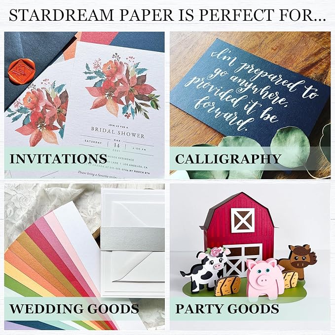 Cardstock Warehouse Stardream Silver Cardstock Paper - 25 Sheets, 8.5 x 11" – 105 lb / 284 GSM Premium Metallic Silver Card Stock for High-end Printing, Card Making, Die-cutting & DIY Projects