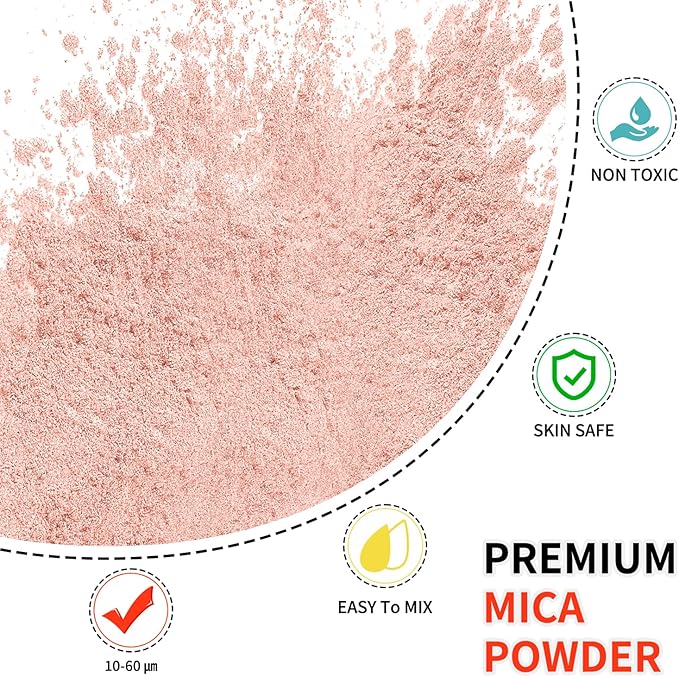 Mica Powder - 100g Mica Powder for Epoxy Resin - Metallic Color Pigment for Resin, Soap, Bath Bombs, Eye Shadow, Nails, DIY Crafting Projects etc. (Apricot)