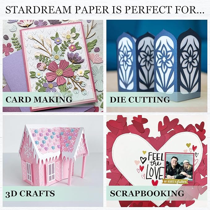 Cardstock Warehouse Stardream Onyx Black Cardstock Paper - 25 Sheets, 8.5 x 11" – 105 lb / 284 GSM Premium Metallic Black Card Stock for High-end Printing, Card Making, Die-cutting & DIY Projects