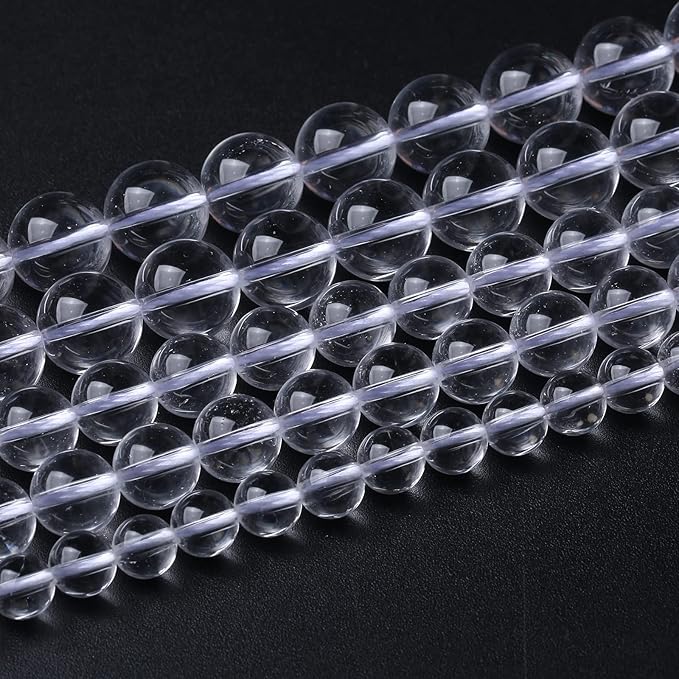 AAAAA Natural Clear White Crystal Quartz Beads Round Loose Spacer Beads for Jewelry Making DIY Bracelets Crystal Energy Healing Power Stone 60pcs 6mm 15 Inch