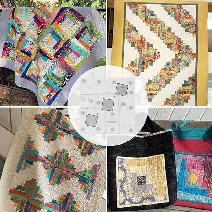 Sewing Rulers, Quilting Rulers Fabric Cutting Ruler Cabin Trim Tool Finished Blocks, Quilting Template Patchwork Sewing DIY Ruler[8 inch]