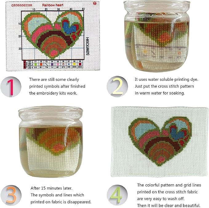 Dimensean Stamped Cross Stitch Kits Full Range of Embroidery Patterns Starter Kits for Beginners Adult or Kids DIY Cross Stitches Needlepoint Kits 11CT-Colorful Owl 17.7x17.7 inch