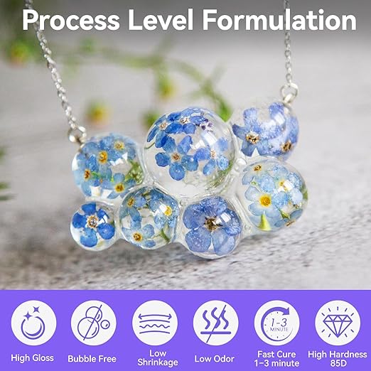 UV Resin 250g, DUDONGA Low Viscosity Crystal Clear Ultraviolet Thin Epoxy Resin, Quick-Curing & Low Shrinkage UV Glue Kit for Crafts, Jewelry Making, Casting