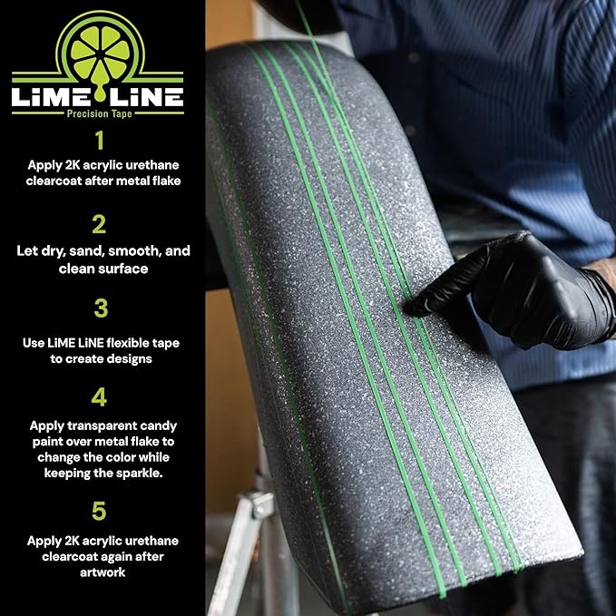 LiME LiNE Sprayable Metal Flake Paint Additive: Solvent Resistant Glitter for Automotive Custom Painting (Purple)