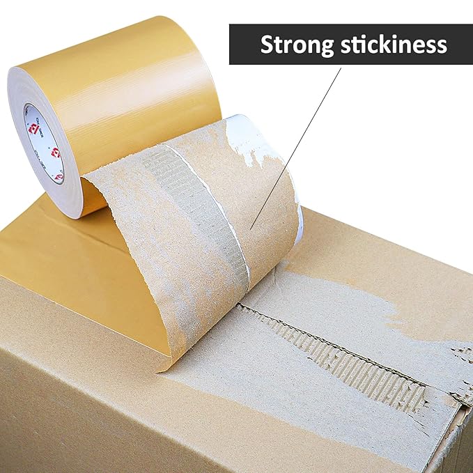 BOMEI PACK 6" Tan Beige Duct Tape 6 Inch,Heavy Duty Light Brown Wide Roll Tape,Strong Strength,Flexible,No Residue,Waterproof and Tear by Hand,Multi-Use Tan Duct Tape for Indoor & Outdoor Repairs