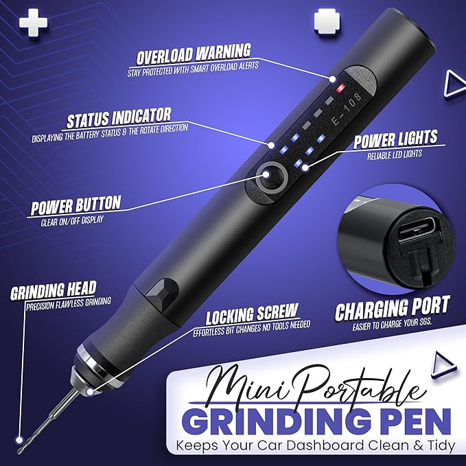 Smotche Customizer Engraving Pen for All Materials - Cordless Portable Engraver Pen for Artists & DIYers - Engrave 50+ Surfaces - Rechargeable