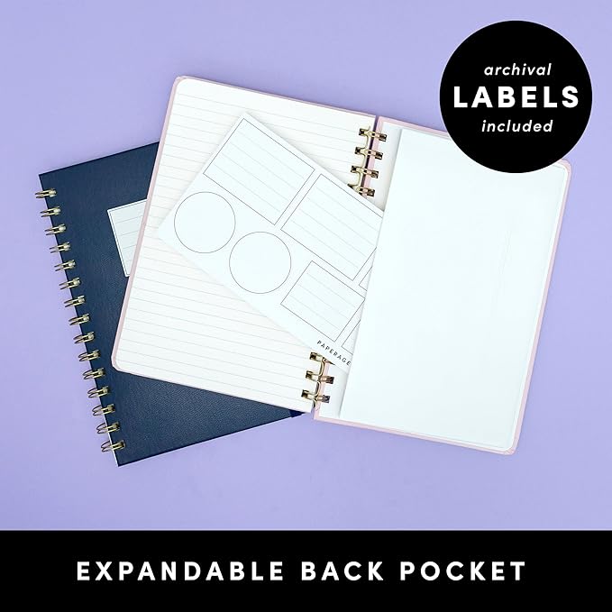 PAPERAGE Lined Spiral Journal Notebook, (Lavender), 160 Pages, Hardcover Journal for Women & Men, Medium 5.5 in x 8 in - 100 GSM, Thick Paper, Spiral Notebook for Work, School & Journaling