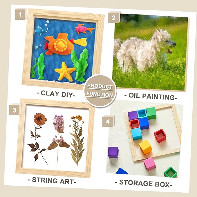 Kathfly 12 Pcs 8 x 8'' Wood Panel Boards, Unfinished Wood Canvas Panels for Painting Crafts DIY Drawing Pouring Art Projects