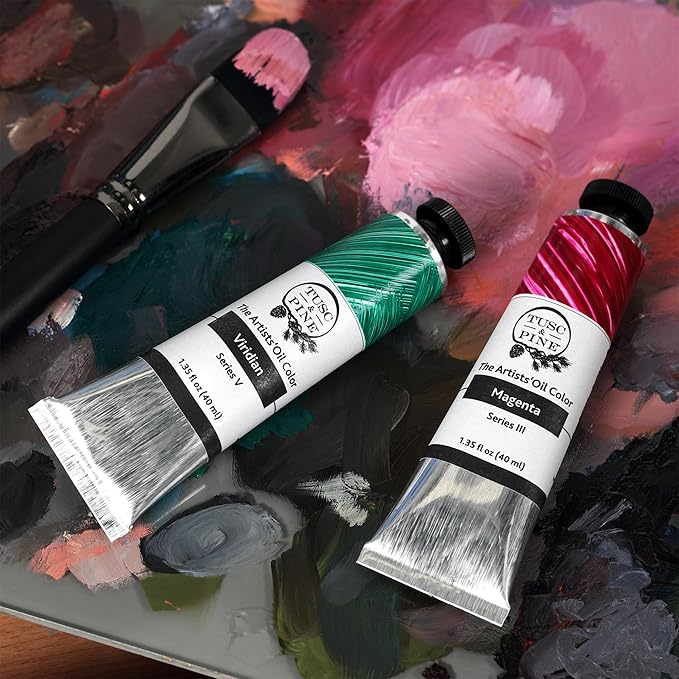 Tusc & Pine Artist Oil Paint - Prussian Blue, 150 ml, Non-Yellowing, Rich & Creamy Consistency, Maximum Pigment Load, Small Batch Milled Oil Paints Made in the USA for Professional Artists