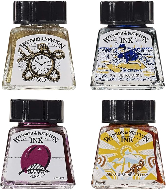 Winsor & Newton, Gold Drawing Ink, 14ml Bottle