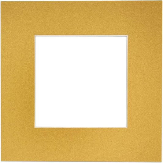 11x14 Mat for 8.5x11 Photo - Precut Metallic Gold Picture Matboard for Frames 11 x 14 Inches - Bevel Cut to Display Art 8.5 x 11 Inches - Acid Free Pack of 100 MATS with Backing Boards & Clear Bags