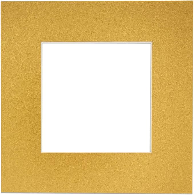 Pack of 25 Acid Free 8.5x11 Mats Bevel Cut for 7x9 Photos - Metallic Gold Precut Matboards For Pictures, Photos, Framing - 4-ply Thickness