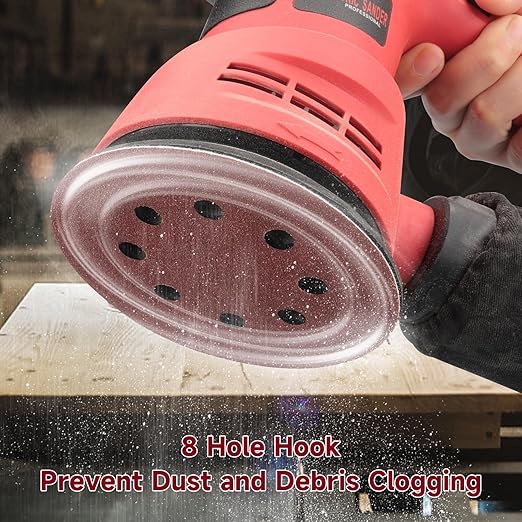 100 PCS 5 Inch Sanding Discs 80 Grit, Round Hook and Loop Sandpaper for Random Orbital Sander