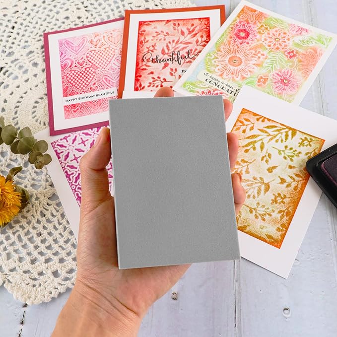 BAOFALI 6 Pcs Large Stamping Foam Grey Moldable Foam Stamps Plastic Dry Foam Stamp Pad Cut and Dry Foam Stamping Foam Block for Sculpture, Modeling, DIY Arts and Handicrafts Projects