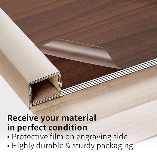 Trotec TroLase | 12"x12"x1/16", 8 Pcs | Cherry/White | 2 Ply | Modified Acrylic | Laser Engraving Double Color Plastic Sheet | Engraving Blanks for Laser, Saw, Guillotine | Made in USA