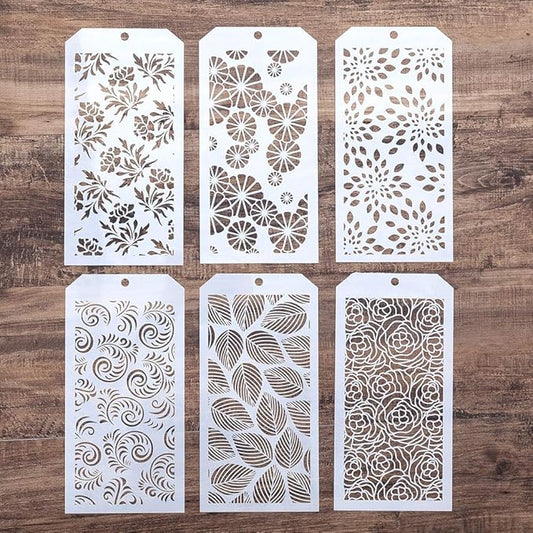 DIY Decorative Stencil Template for Scrapbooking Painting on Wall Furniture Crafts,Set of 6 (Rose)