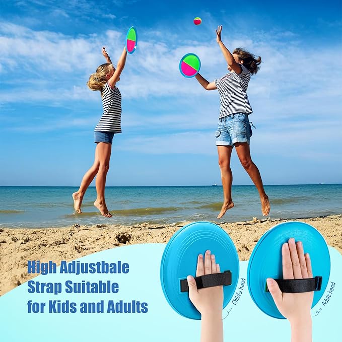 PlayZap Toss and Catch Ball Set Upgraded - Kids Baseball Toys Sturdy PVC for Family Games - Water-Resistant Great for Beach Pool Yard Outdoor - Gift for 3 4 5 6 7 8 9 10 11 12+ Years Old Boys Girls