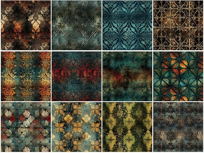 Vintage Window Scrapbook Paper Pad Color Boho Patterned Paper 6×6,24 Sheets Single-Sided Scrapbooking CardStock Papers Pad for Holiday Cardmaking DIY Origami Journaling.