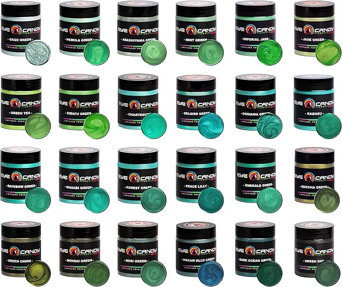 Eye Candy Pigments Premium Green Mica Powder - Emerald Green (50gr) - for Epoxy, Resin, Soap, Paint, Woodworking, Acrylic Pouring, Bath Bombs, Fishing Lures - DIY Arts and Crafts Additive
