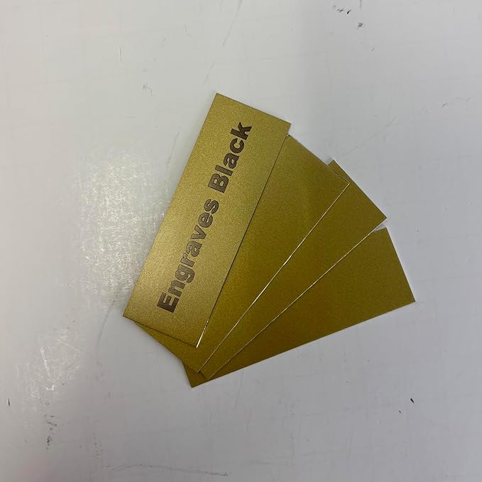 Blank Metal Plates for Laser Engraving - 4 Pack | Aluminum Sheets 0.020" Thick | CO2, Diode, Fiber Laser Compatible | Multiple Sizes & Colors (Gold (engraves black), 4.25x6.25 inch)