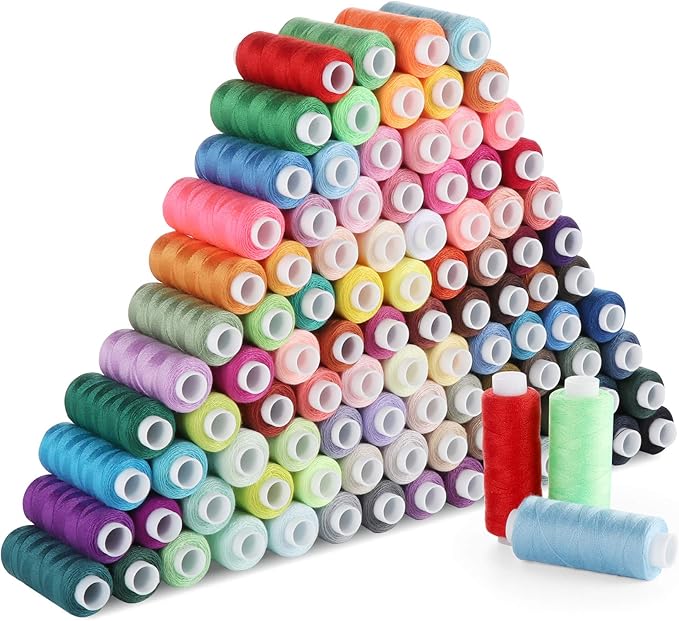 Sewing Thread Set 100 Color, Lemonfilter Thread for Sewing 250 Yards Each Spool Polyester Sewing Threads Assortment for Beginners, Hilos para Coser for Machine Sewing, Hand Stitching or Embroidery