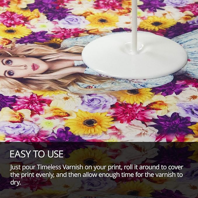 Breathing Color Timeless Archival Print Varnish - 1 Quart, Glossy Finish, Best Canvas Coating, Certified Archival Quality, Includes Foam Roller, Mixing Cups, and Gloves