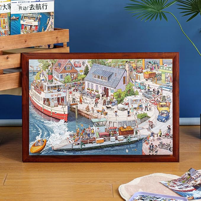 MOMIBOOK Puzzles for Adults 1000 Piece Jigsaw Puzzles of Let's Go! Set Sail, Painting Image Difficult Challenging Hard Impossible Puzzle, Cute Funny Toys & Games Christmas Birthday Gifts