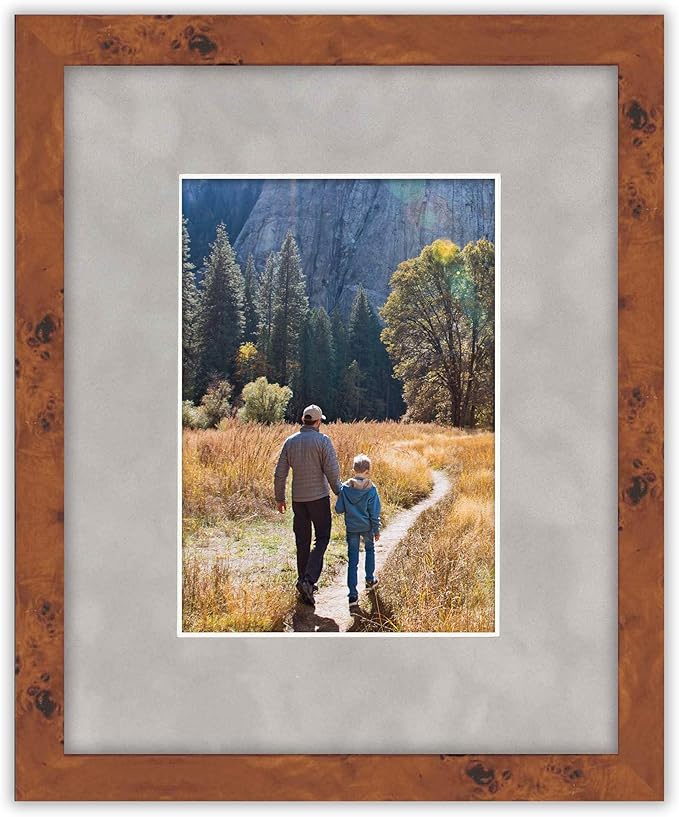 Pack of 25 Acid Free 8x10 Mats Bevel Cut for 5.5x8.5 Photos - Light Grey Suede Precut Matboards For Pictures, Photos, Framing - 4-ply Thickness