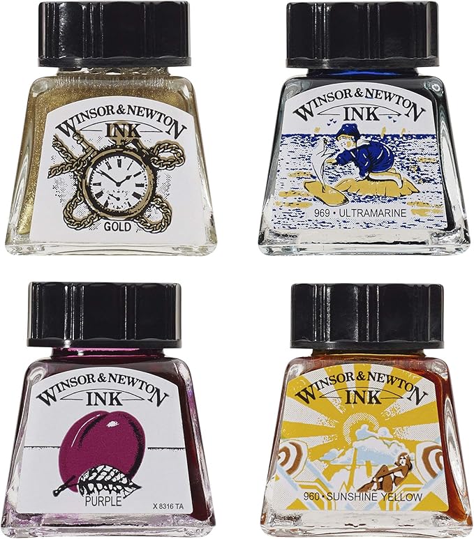 Winsor & Newton Drawing Ink, 14ml Bottle, Silver