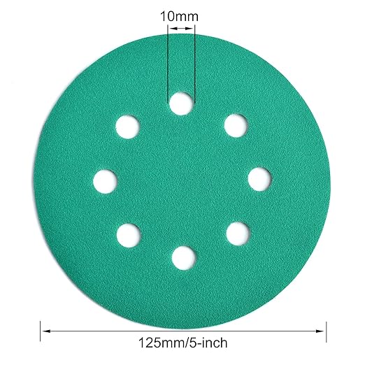 5-Inch 8-Hole Wet Dry Sanding Discs 180 Grit, Polyester Film Backed Heavy-Duty Hook and Loop Sandpaper for Random Orbital Sander, 50-Pack