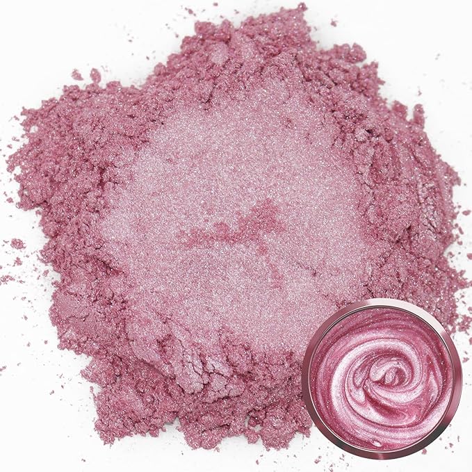 Matio Pink Mica Powder for Epoxy Resin, 1.8oz/ 50g Pearlescent Effect Mica Powder Natural Color Pigment for Soap Making, Bath Bomb, Candle Dye, Resin Craft, Paint, Nails Art, Jewelry, Slime Pigment