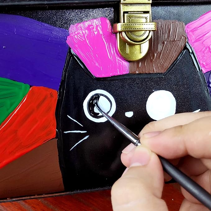 Leather Paint Set with Brushes - 12 x 30ml Acrylic Paints Leather Dye Set for Shoes Bags Boots Sneakers Jackets Car Seat Leather