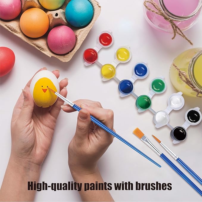 10 Pack 6 Colors Mini Acrylic Paint and Brushes Set for Kids Party Favor, Individual Paints Strips Sets with Brush for Kid, Student Painting Kit for Canvas(10 Pack)