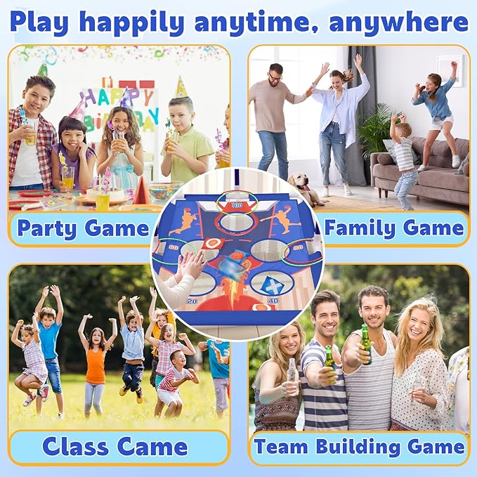 Outdoor Games Bean Bag Toss for Kids, Cornhole Set Ring Toss Games for Lawn, Yard, Camping