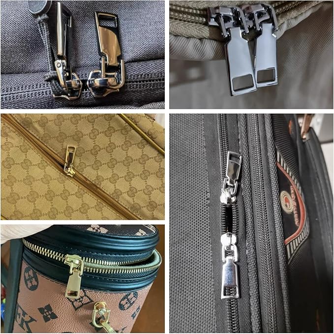 AKTIOIN Metal Zipper Repair Kit for Jackets, Luggage, Bags, Backpack, No Sewing Required Detachable Zip Heads Zipper Pull Replacement (#5 Black)