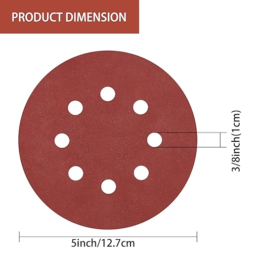 150pcs 1000 Grit Sanding Discs, 5-Inch 8-Hole Sandpaper, for Woodworking or Automotive