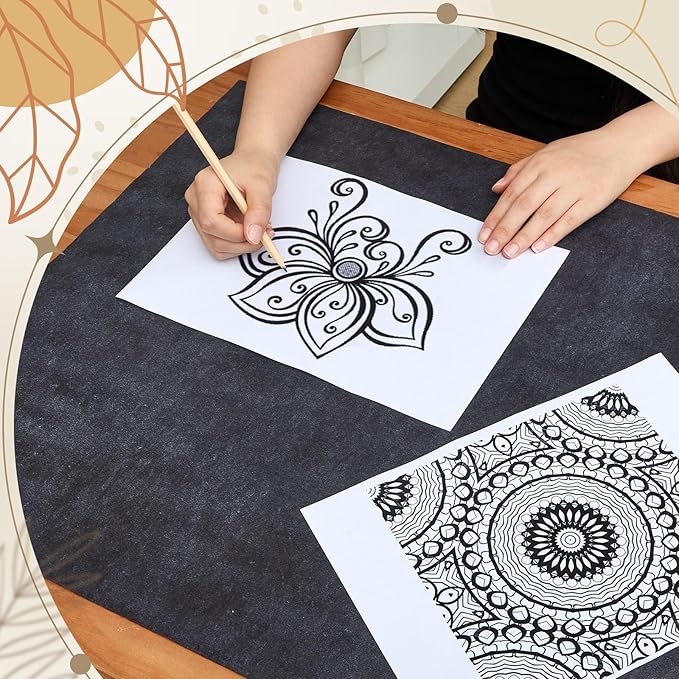 Dinifee 5 Sheets Large Carbon Paper for Tracing 20.3 x 36 Inch Graphite Transfer Paper Waxed Carbon Transfer Paper for Wood, Paper, Canvas, Woodworking Patterns, Fabric, Sketch Drawing, Black