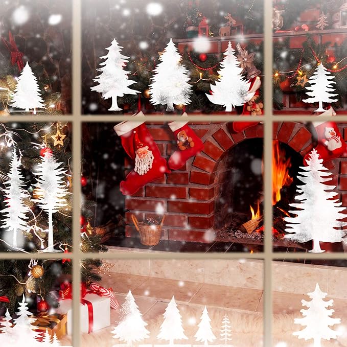 8 Pieces Pine Tree Stencils Art Painting Templates Stencils for Painting on Wood Winter Holiday DIY Wall Floor Decor Supplies (6 x 6 Inch)