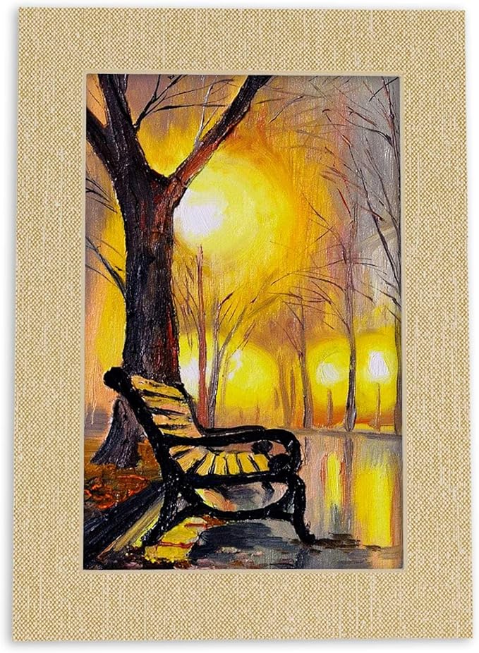 Poster Palooza 8.5x11 Mat Bevel Cut for 7x9 Photos - Acid Free Fresh Linen Canvas Precut Matboard - For Pictures, Photos, Framing - 4-ply Thickness