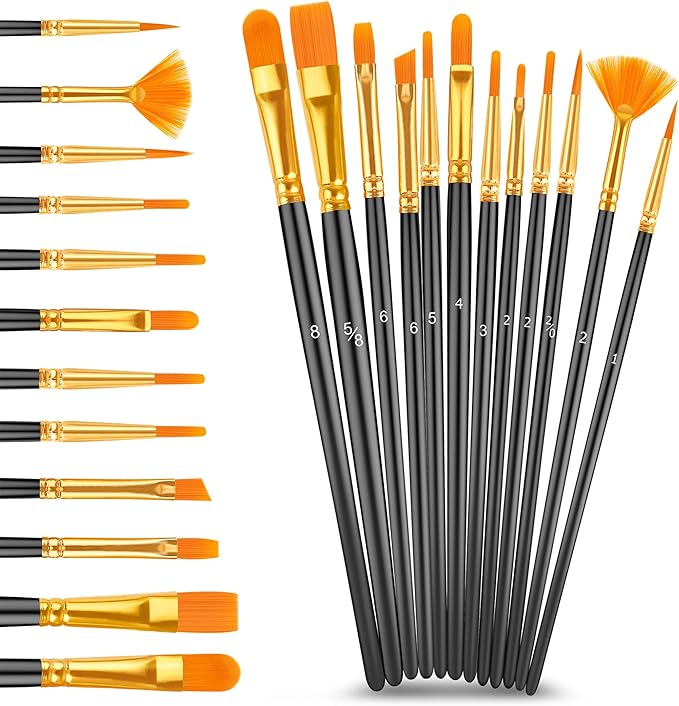 Caliart Acrylic Paint Set, 80 Colors (2oz/Bottle) with 12 Brushes, Art Craft Paints for Adults Artists Beginners Painters, Canvas Halloween Pumpkin Ceramic Wood Fabric Rock Painting Supplies Kit