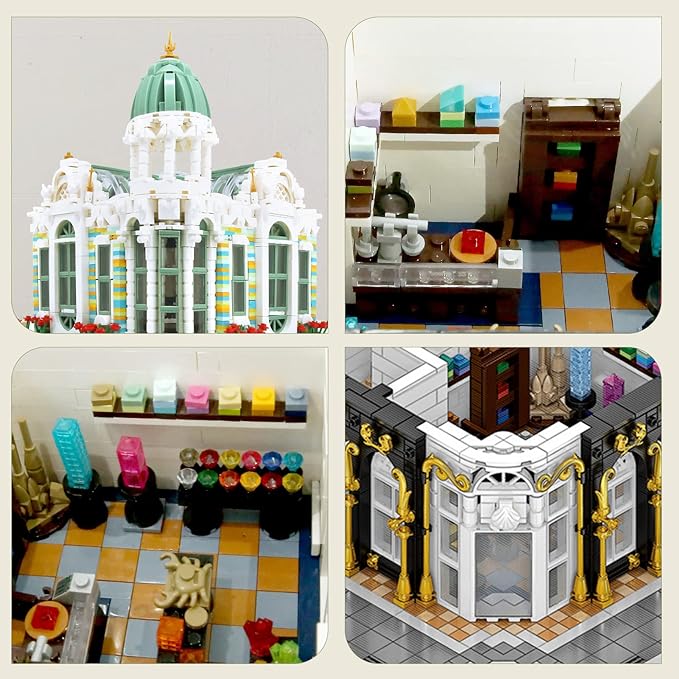 ZenithFlow Street View Building Blocks Kit, Gem Store Mini Blocks Construction Toys European Architecture Model House Store Building Set, Idea Gifts Home Decoration Collection for Adults 3115 PCS