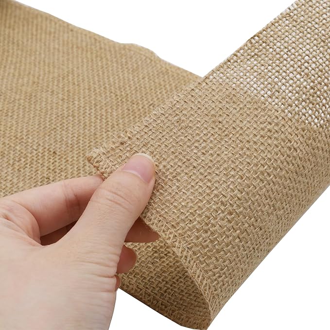 LaRibbons 6 Inch Burlap Wide Fabric Craft Ribbon，10 Yard, Natural Brown Ribbon for Bow Crafting,Wreath-Making, Tree Decoration