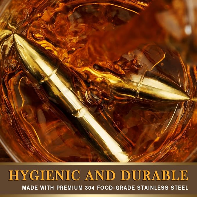 Oaksea Whiskey Stones Gifts Set for Men Dad Him Christmas, Reusable Stainless Steel Ice Cubes for Drinking, Anniversary Birthday Gifts for Husband, Boyfriend, Brother, Bourbon Man Cave Cool Stuff