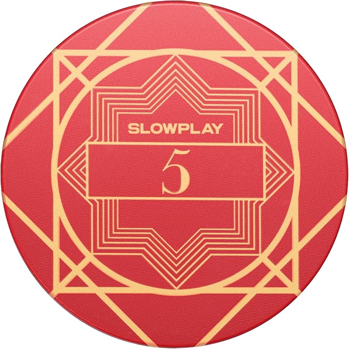 SLOWPLAY Nash Ceramic Poker Chips in Bulk, Casino Grade Ceramic 10-Gram Poker Chip for Texas Hold'em, 39mm Professional Chips Pack of 50 with Denomination of 5