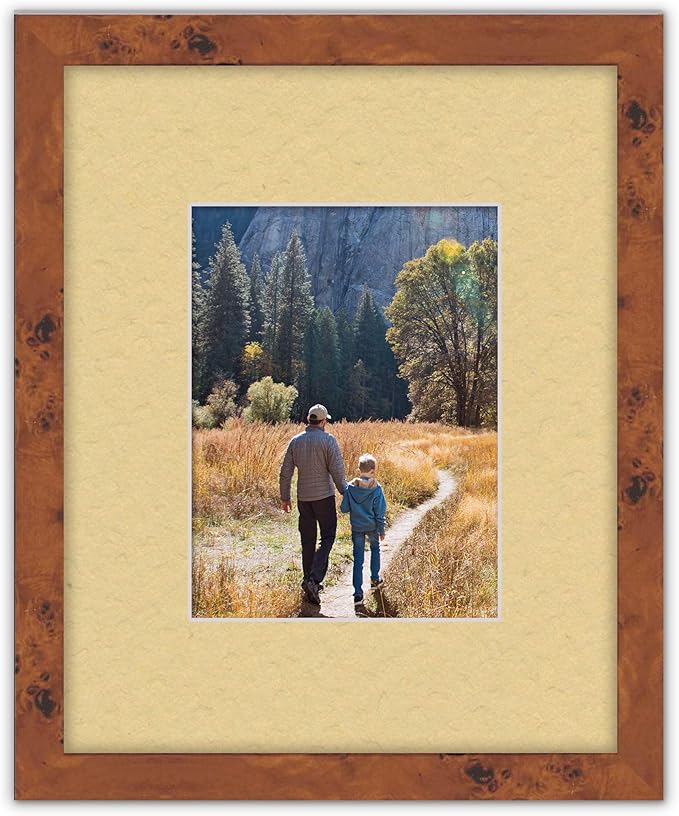 8.5x11 Mat Bevel Cut for 7x9 Photos - Acid Free Marzipan Beige Precut Matboard With Backing Board and Crystal Clear, Self Seal Photo Mat Bag - For Pictures, Photos, Framing - 4-ply Thickness