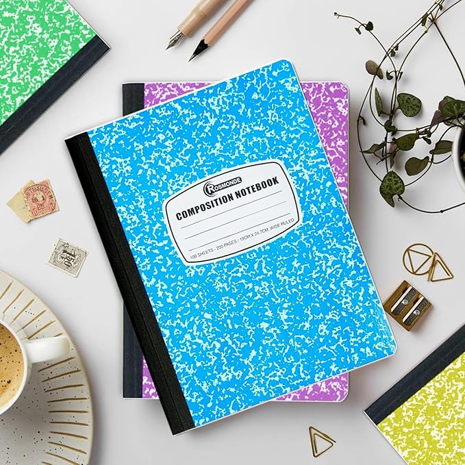 Rosmonde 1000 Pack (Pallet) Composition Notebooks Bulk, Wide Ruled, Pallet of Composition Notebooks, 200 Pages (100 Sheets), 9-3/4 x 7-1/2, Bulk Notebooks for School & Office, 4-7 Days Transit