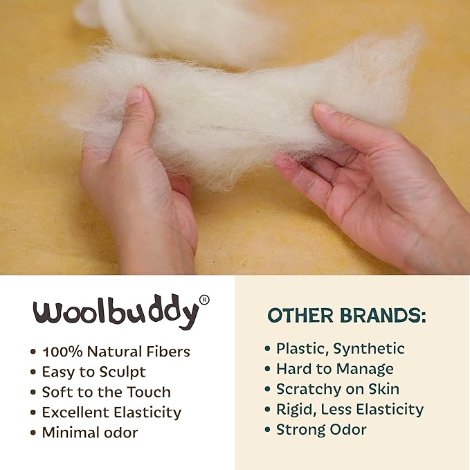 Woolbuddy Wool Roving– 60 Assorted Corriedale Colors for Needle Felting – Soft Multi-Color Wool Fiber for Wet & Dry Felting, DIY Felting Kit for Adults & Beginners