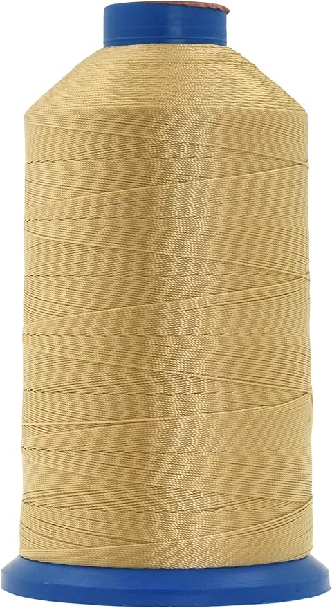 Mandala Crafts Bonded Nylon Thread - Tan Heavy Duty Sewing Threads - 1100 YDs Size 92 280D T90 Tex 90 for Leather, Jeans, Weaving, Outdoor, Marine, Upholstery