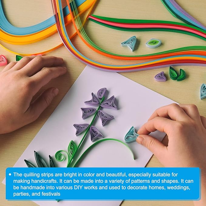 PATIKIL 600pcs Quilling Strips Paper 1/8"(3mm) 39cm Origami Paper Quilling Strip for Art DIY Hand Craft Christmas, Light Orange