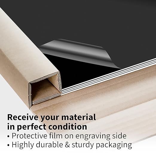 Trotec TroLase | 12"x12"x1/8", 8 Pcs | Black/White | 2 Ply | Modified Acrylic | Laser Engraving Double Color Plastic Sheet | Engraving Blanks for Laser, Saw, Guillotine | Made in USA